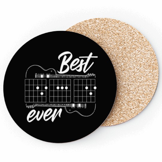 Best Dad Ever - Funny Daddy Guitar Player Musician Coasters