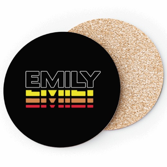 Emily First Name Funny Vintage Sunset Emily Coasters