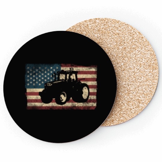 Farming Farmer American Flag Us Coasters
