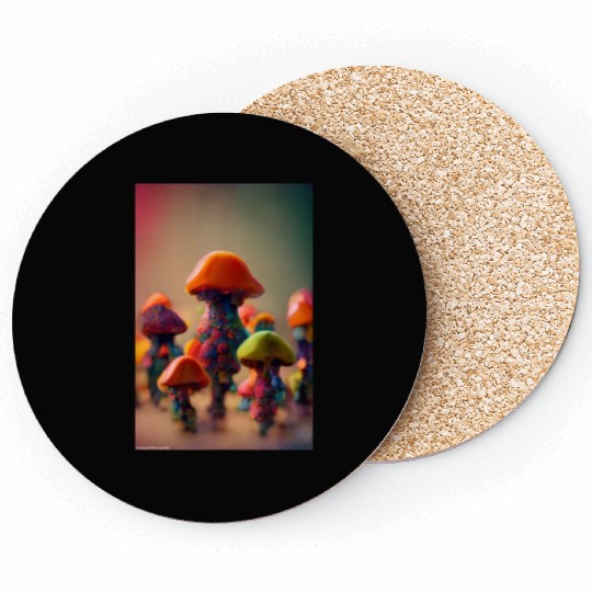 Whimsical Mushroom Men Coasters