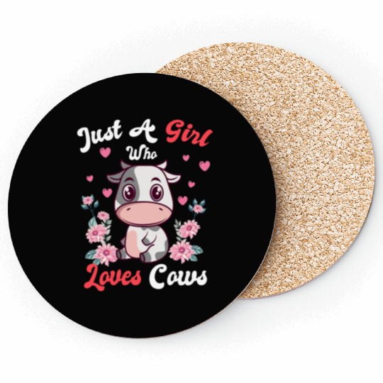 Just A Girl Who Loves Cows Farm Lady Farming Coasters
