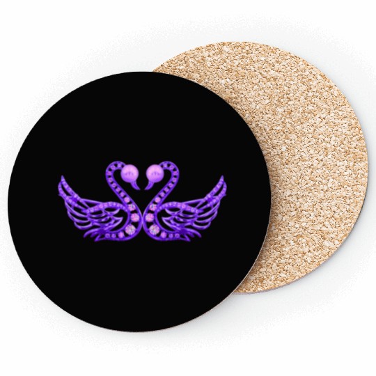 Duck Jewelry Design Purple Coasters