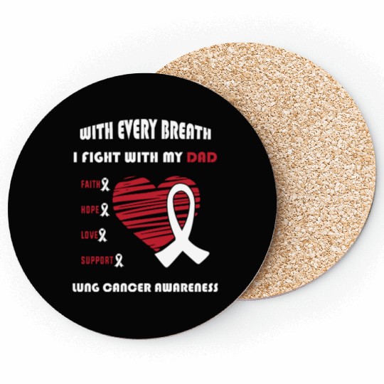 Faith Hope Love Support Squad Lung Cancer Dad Coasters