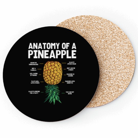 upside down anatomy of a pinapple Coasters