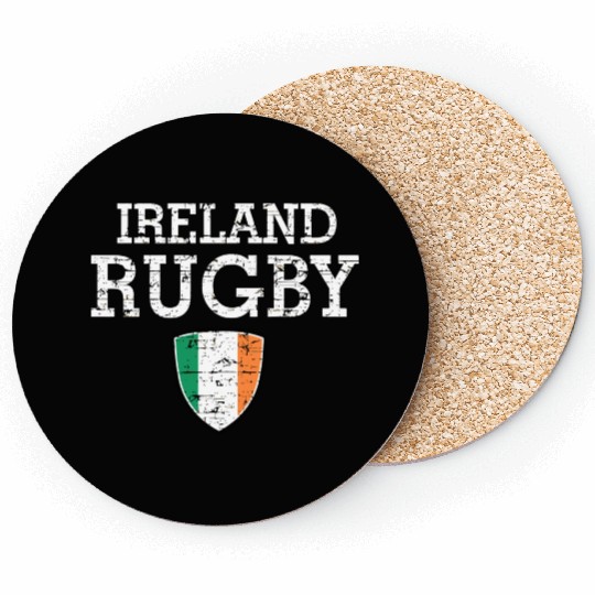 Irish Flag Rugby Grunge Style T Coasters