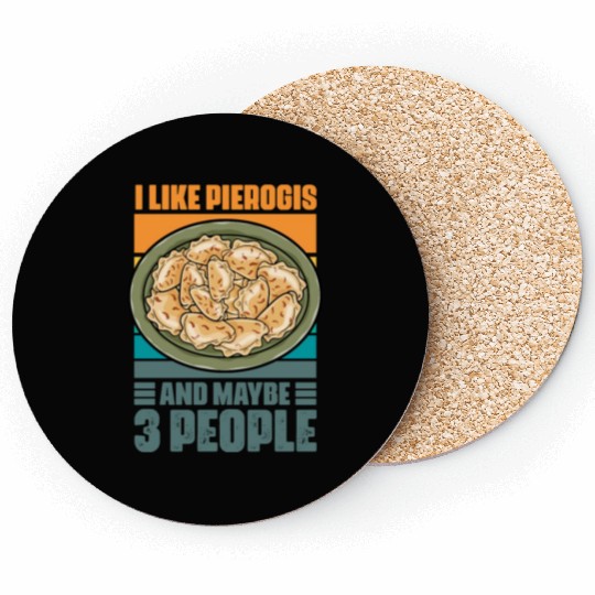 Retro Vintage Polish Cuisine Humor For Pierogi Coasters