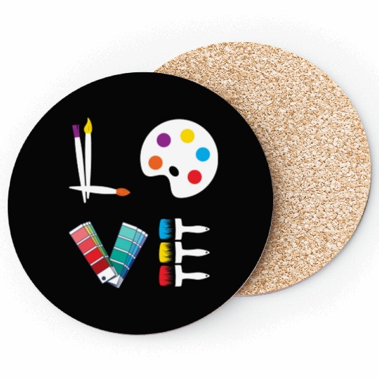 Art Love Teacher Coasters Drawing Painting Coasters