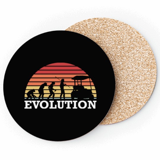 Golf Caddy Evolution Golfing Golfer Golf Ball Coasters