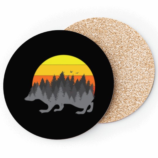 Nature Sunset Hedgehog Coasters