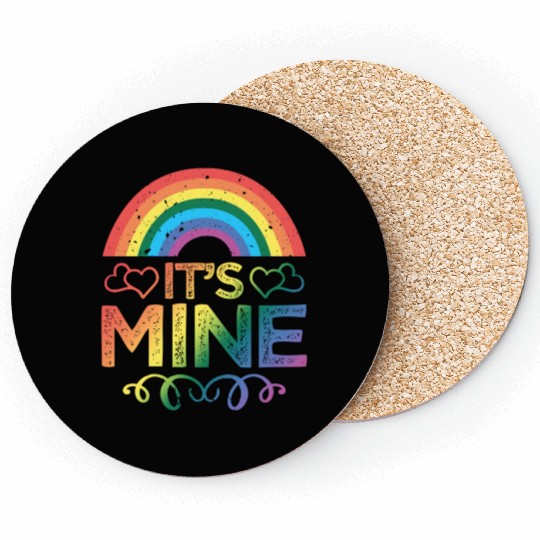 He's Mine LGBTQ+ Gay Rainbow Pride LGBT Love Coasters