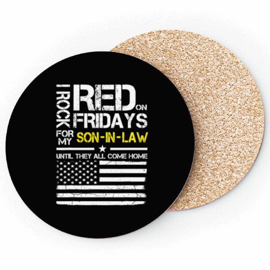 Red Friday Father In Law Gift Wear Red For My Son Coasters