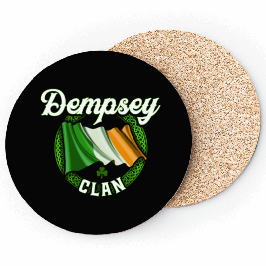 Dempsey Surname Irish Last Name Ireland Flag Coasters