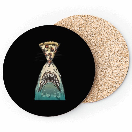 Shark Funny Pizza Food Ocean Nature Wilderness Coasters