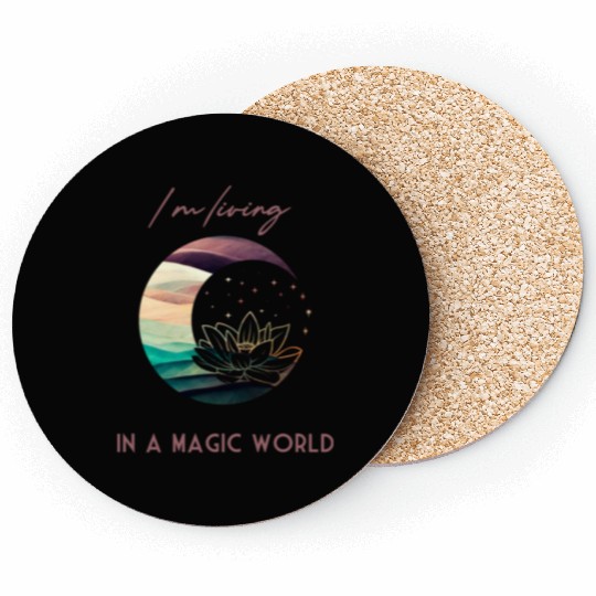 Magic Spiritual Desert Moon Water Lily Coasters