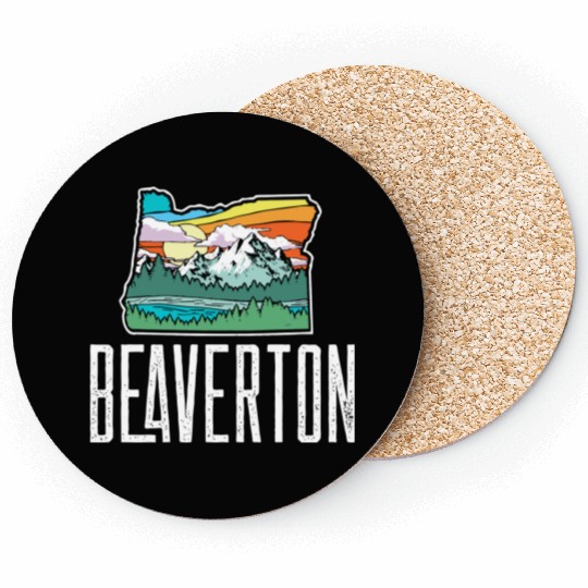 Beaverton Vintage Oregon Nature Outdoors Retro Gra Coasters
