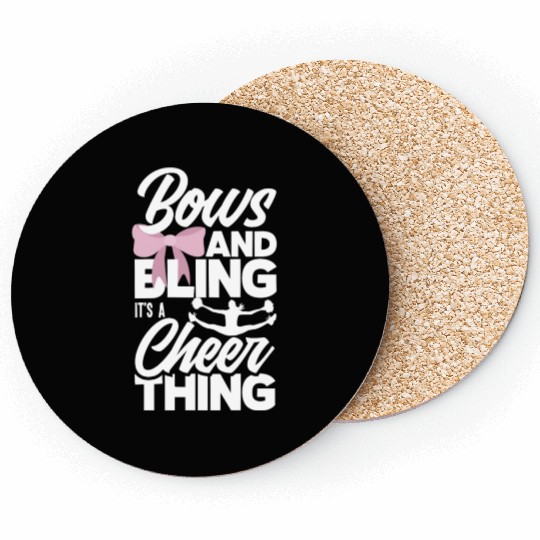 Bows And Bling It's A Cheer Thing Cheerleading Coasters