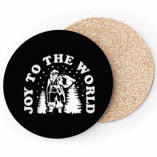 Joy To The World Merry Christmas Holiday Xmas Coasters