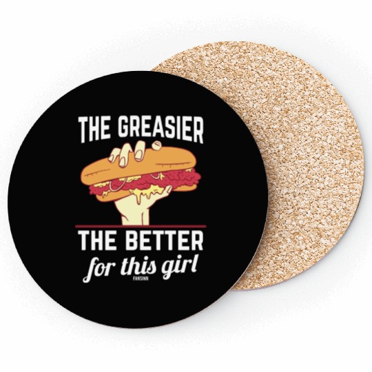 Girl woman Sandwich Fast Food Coasters