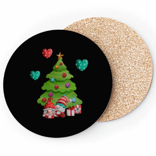 christmas is love, gnomes, christmas tree, love Coasters