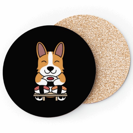 Sushi Lover Corgi Coasters
