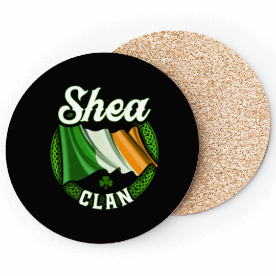 Shea Surname Irish Last Name Ireland Flag Coasters