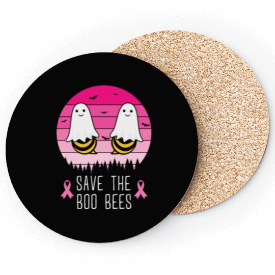 Save the Boo Bees Breast Cancer Awareness Coasters