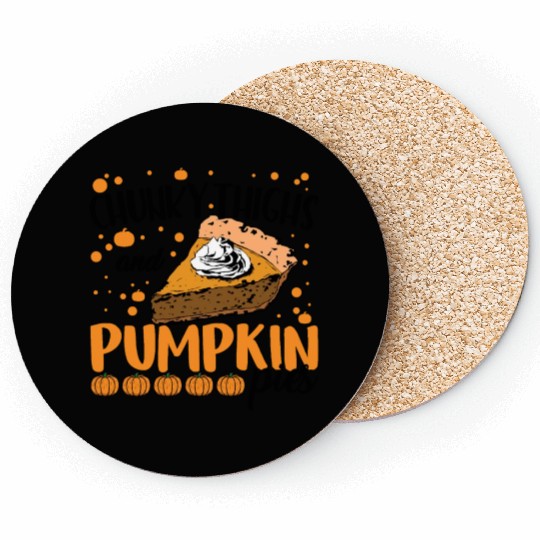 Chunky Thighs Pumpkin Pies Halloween Thanksgiving Coasters