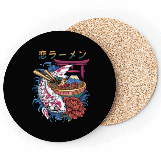 Ramen Koi Fish Japan Tokyo Kawaii Coasters