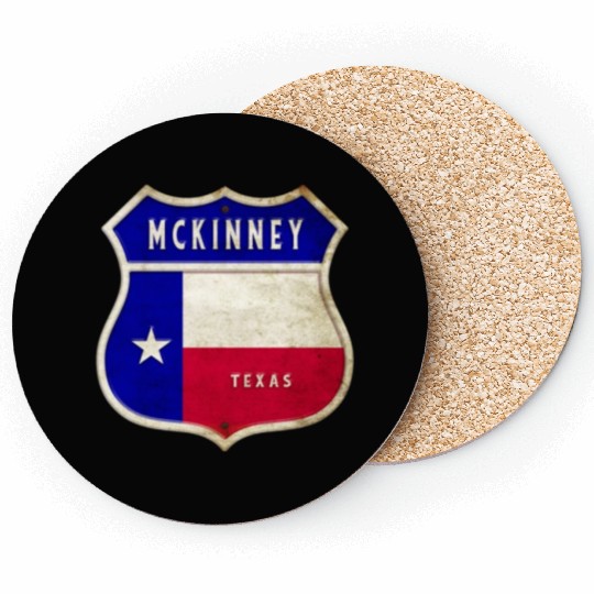McKinney Texas Crest Flag Design Coasters