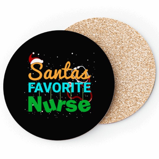 Santa Favorite Nurse Christmas Coasters