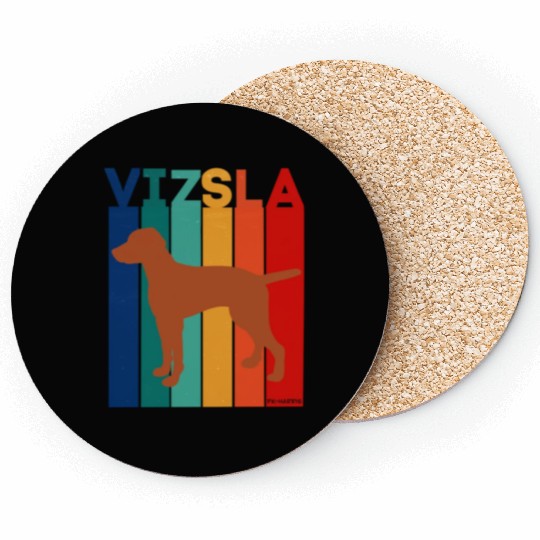 Vizsla Rainbow Square Coasters
