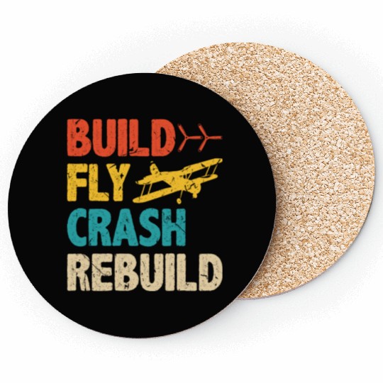 Build Fly Crash RC Plane Pilot Model Airplane Coasters