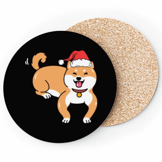 Shiba Inu Japanese Dog Lover Puppy Paw Christmas Coasters