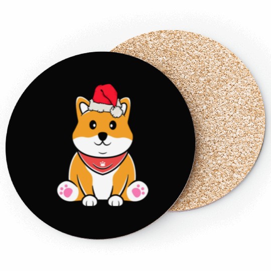 Shiba Inu Japanese Dog Lover Puppy Paw Christmas Coasters