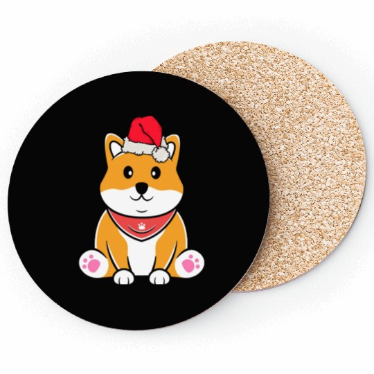 Shiba Inu Japanese Dog Lover Puppy Paw Christmas Coasters