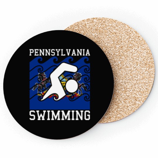 Pennsylvania Flag Swimming Team Swim Swimmer US St Coasters