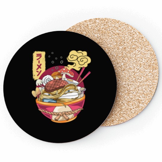 Ramen Mushroom Coasters