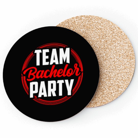 Team Bachelor Party Bride Groom Coasters