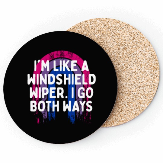 I Go Both Ways Bisexual LGBTQ Bi Pride Funny Dad Coasters