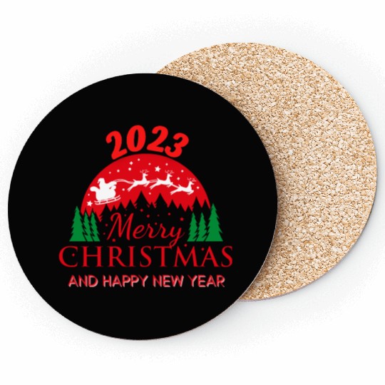 Merry Christmas 2023 Coasters