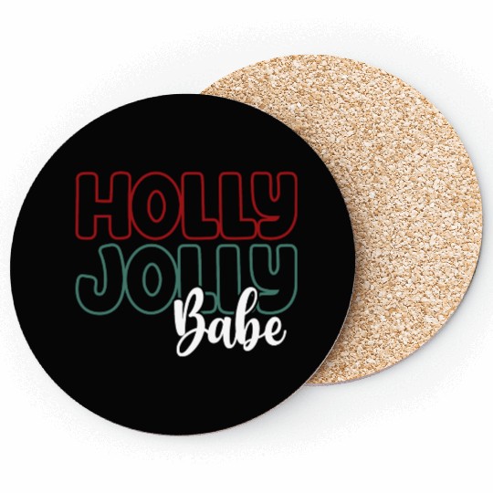 Holly jolly babe Coasters