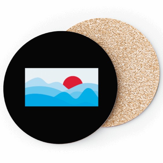Minimalist Sun Light Blue Coasters
