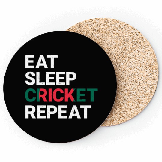 Eat Sleep Cricket Repeat BD Flag Sports Gift Coasters