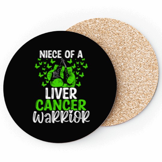 Liver Cancer Awareness Niece Aunt Uncle Coasters