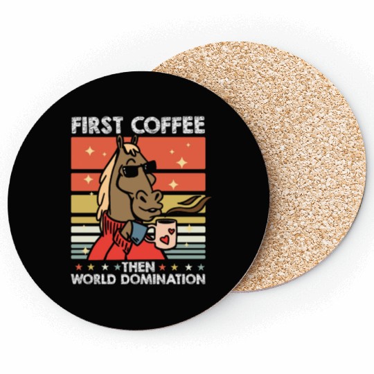 Horse Riding Sunglasses Coffee Coasters