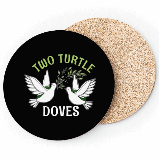 Two Turtle Dove Christmas Cute Birds Awesome Coasters