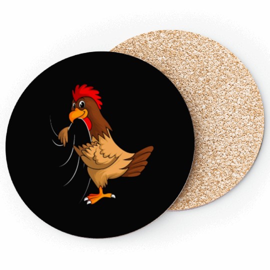 chickens farmer chicken kids boys Coasters
