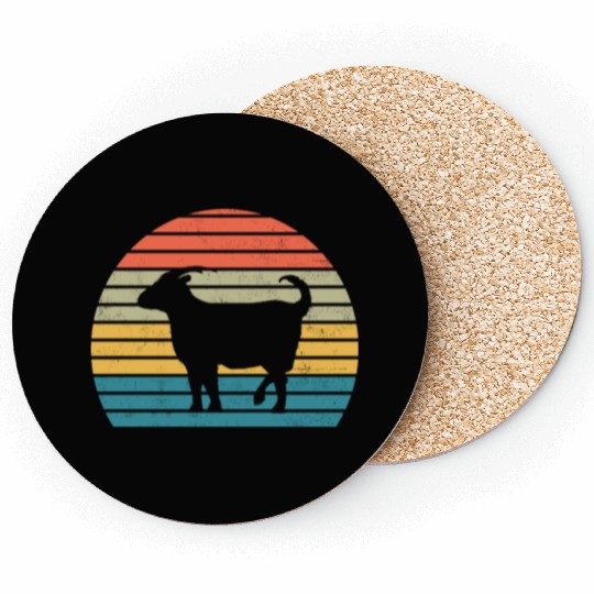 Goat Lover Gift Funny Retro Vintage Farm Coasters