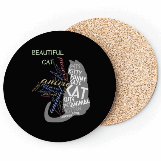 Beautiful Black Cat Coasters