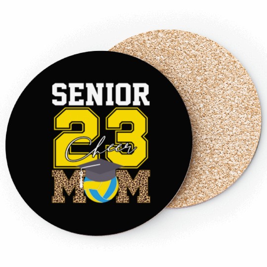 Cheer Mom Senior Class Of 2023 Volleyball Fan Gift Coasters